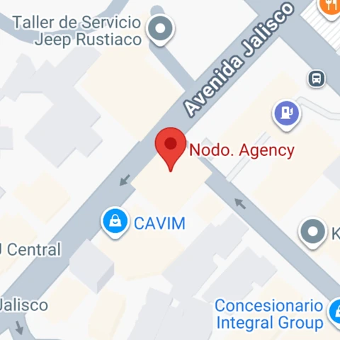 Mapa de ubicación de Nodo. Agency en Avenida Jalisco, Las Mercedes, Caracas